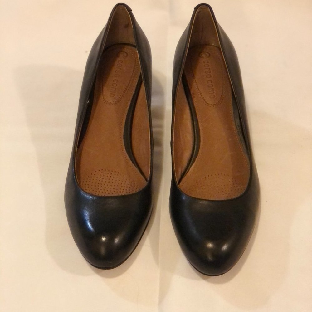 Corso Como Black Leather Pumps Size 6.5